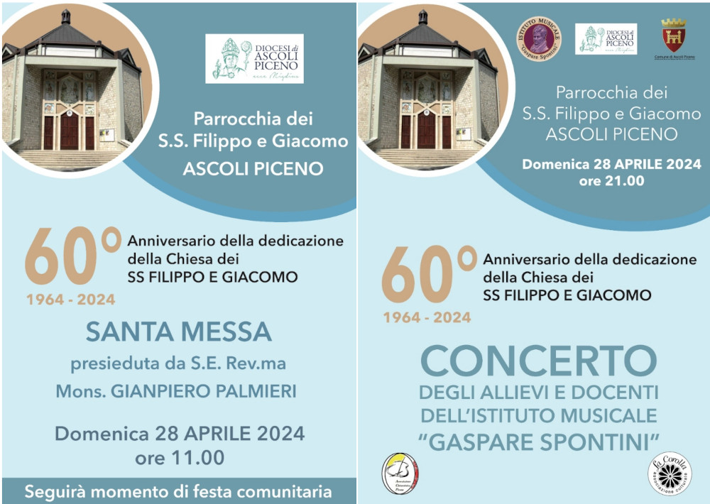 SS. Filippo e Giacomo: 60 anni dalla dedicazione della Chiesa